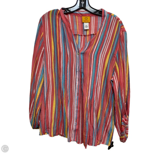 Top Long Sleeve By Ruby Rd In Blue & Pink, Size: Xl