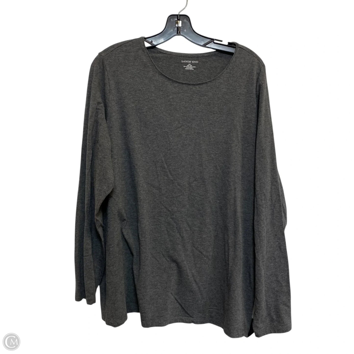Top Long Sleeve Basic By Lands End In Grey, Size: 2x