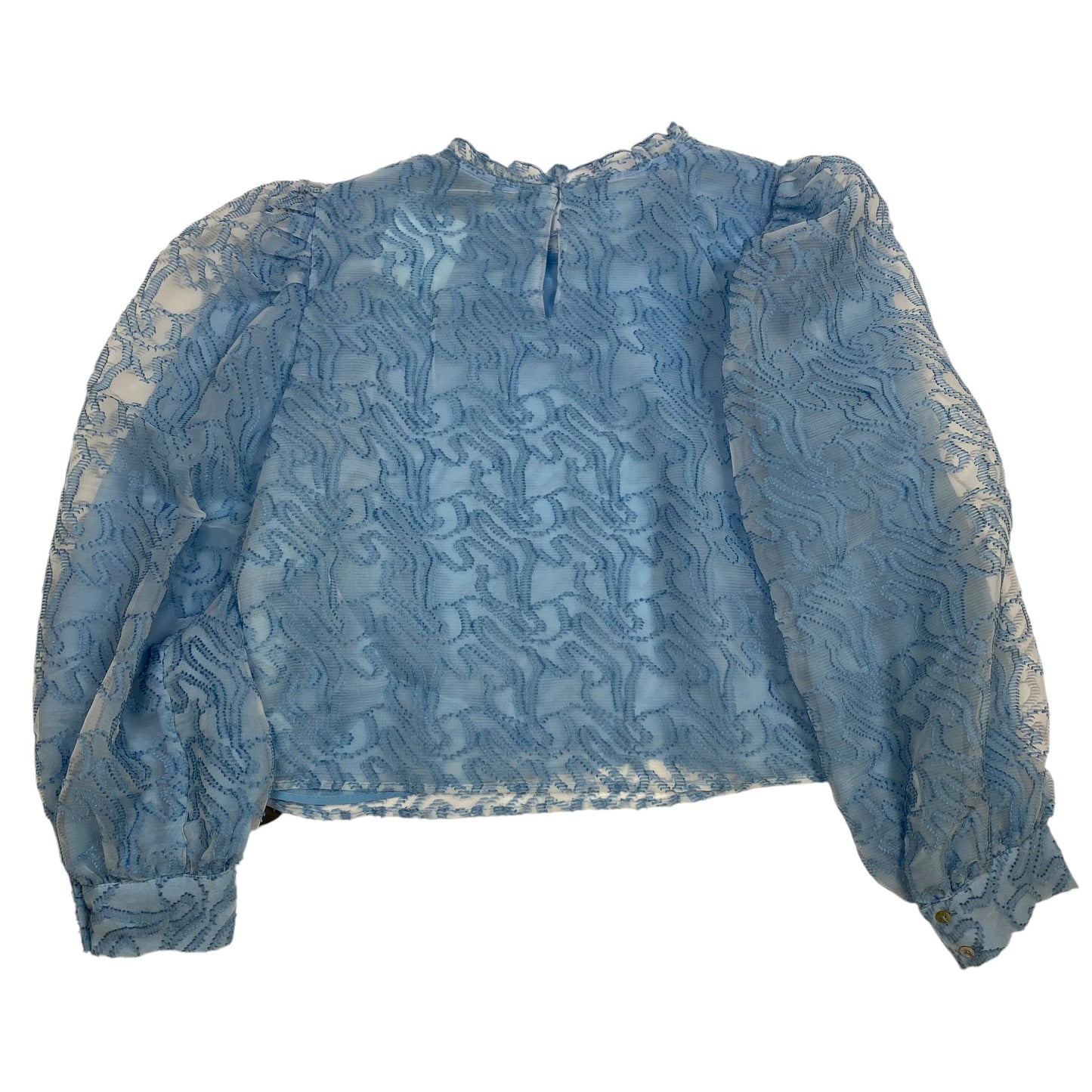 Top Long Sleeve By Zara In Blue, Size: M