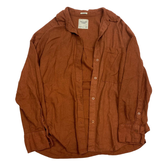 Top Long Sleeve By Abercrombie And Fitch In Orange, Size: M