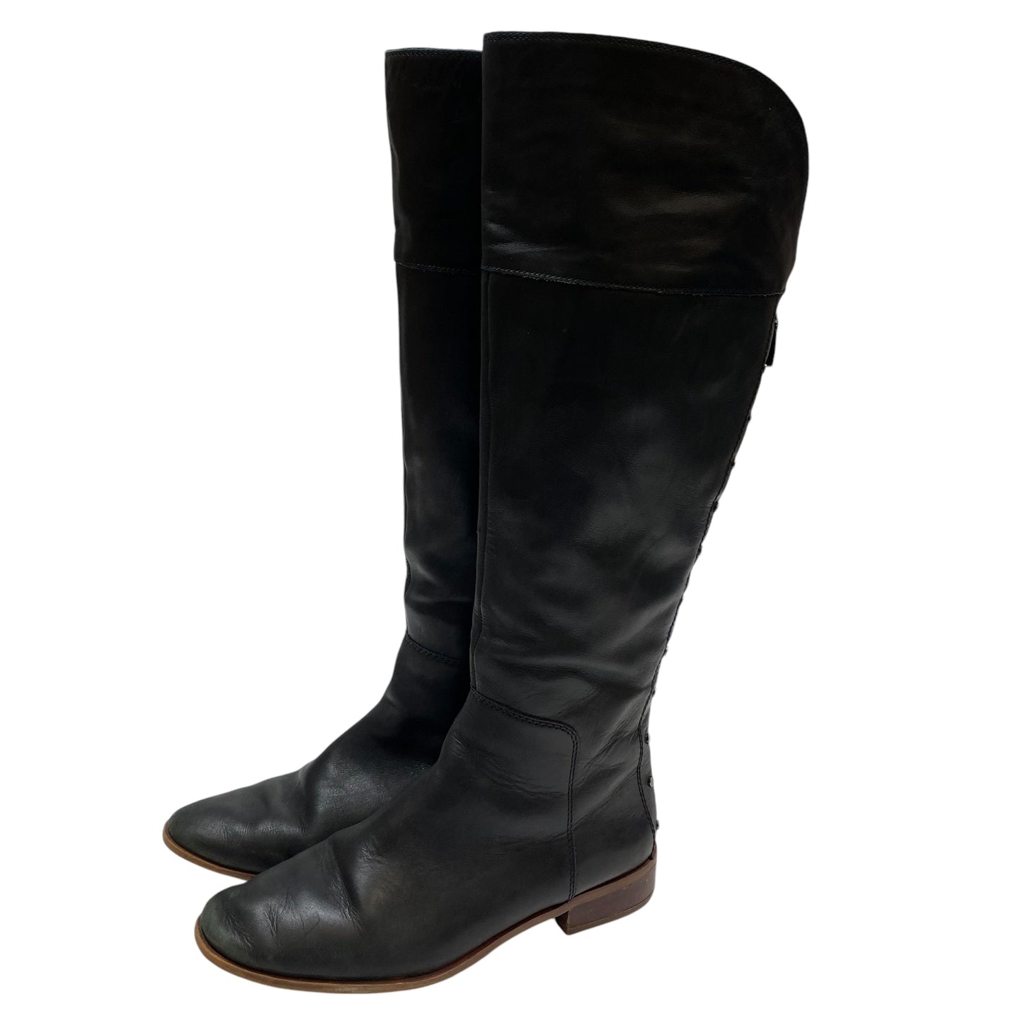 Boots Leather By Franco Sarto In Black, Size: 9.5