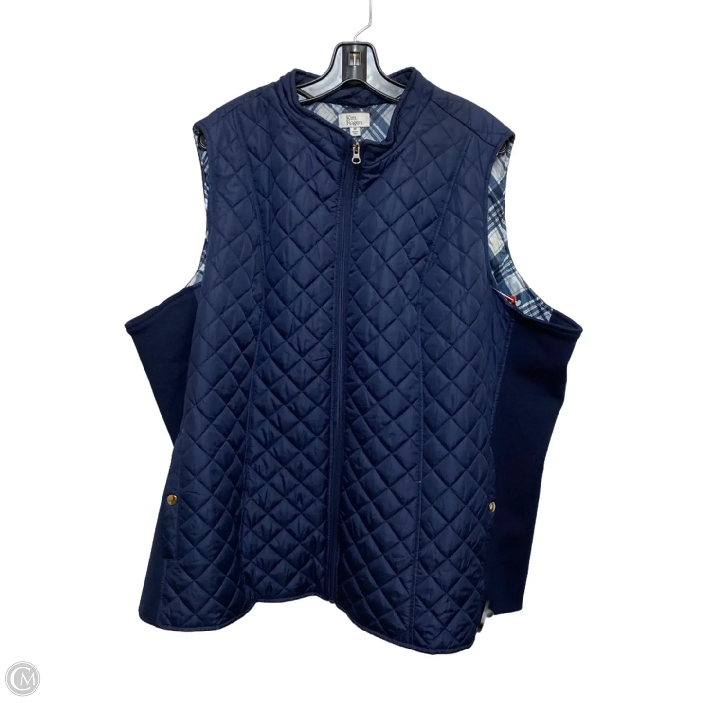 Vest Puffer & Quilted By Kim Rogers In Blue, Size: 3x