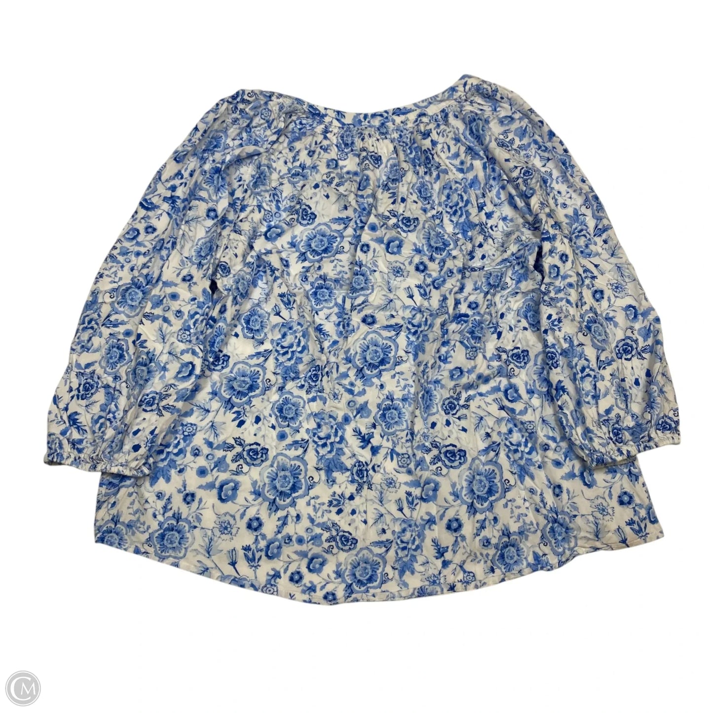 Top 3/4 Sleeve By Crown And Ivy In Blue & White, Size: S