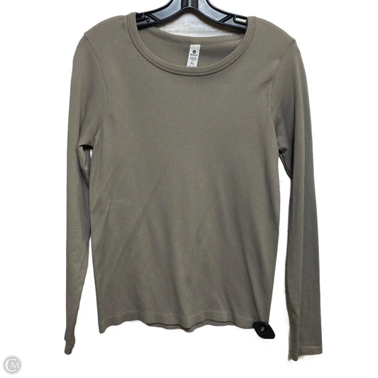 Athletic Top Long Sleeve Collar By 90 Degrees By Reflex In Brown, Size: Xl