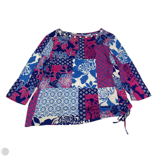 Top Long Sleeve By Ruby Rd In Blue & Pink, Size: Xl