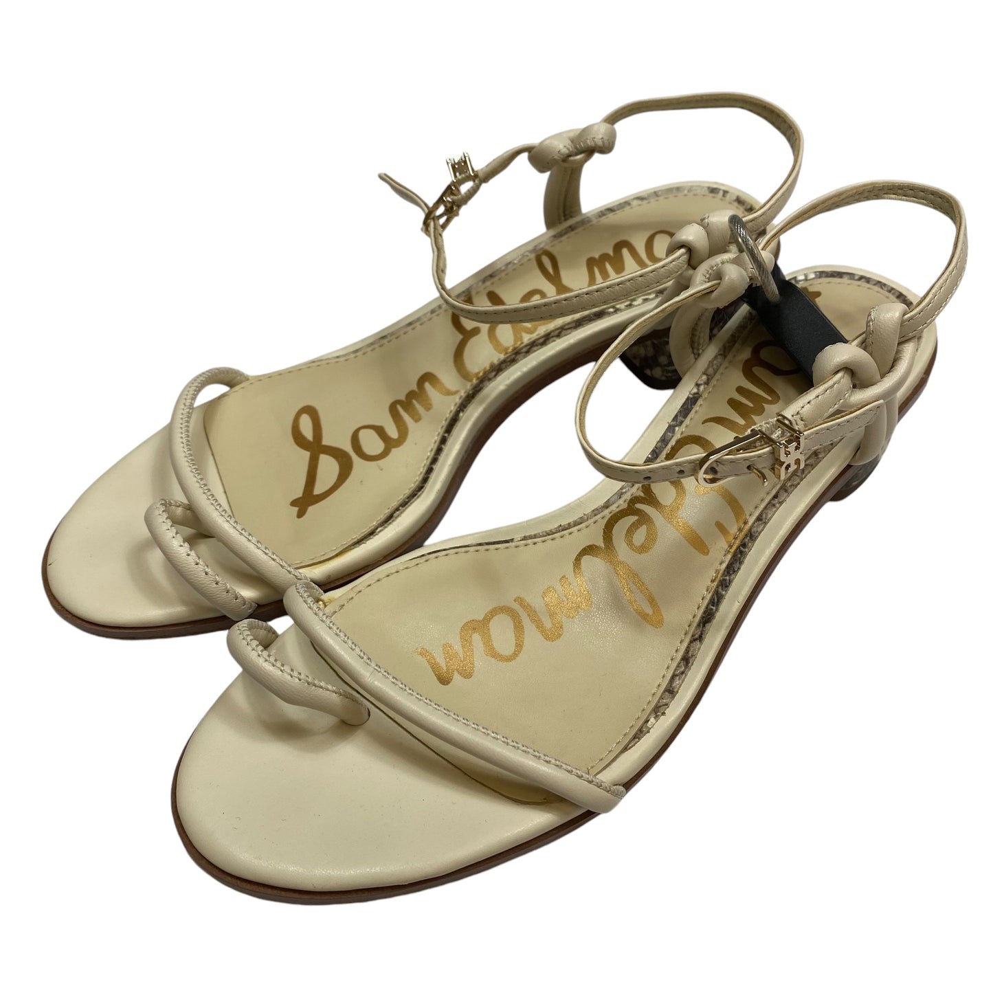 Sandals Heels Block By Sam Edelman In Cream, Size: 6.5