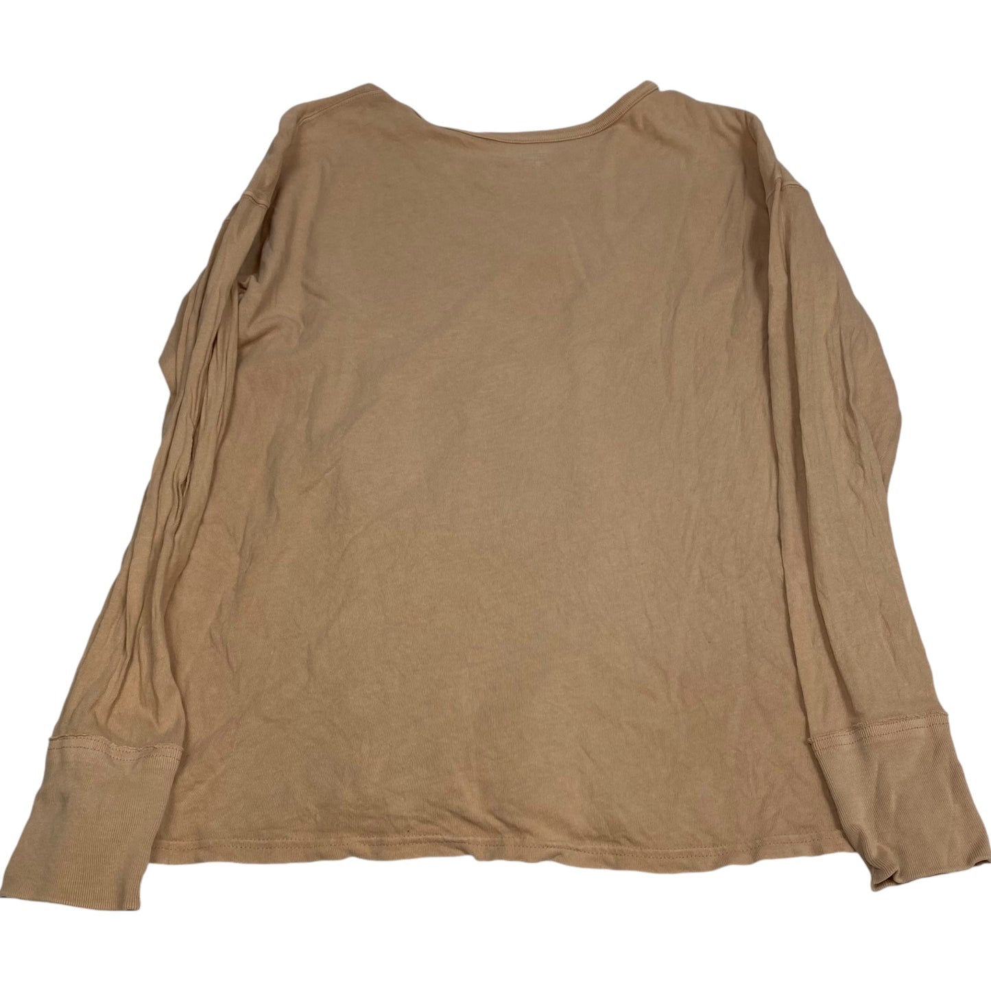 Top Long Sleeve Basic By Aerie In Tan, Size: S