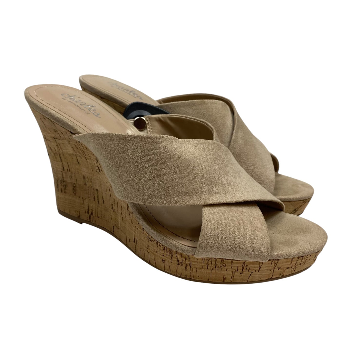 Sandals Heels Wedge By Charles By Charles David In Tan, Size: 8