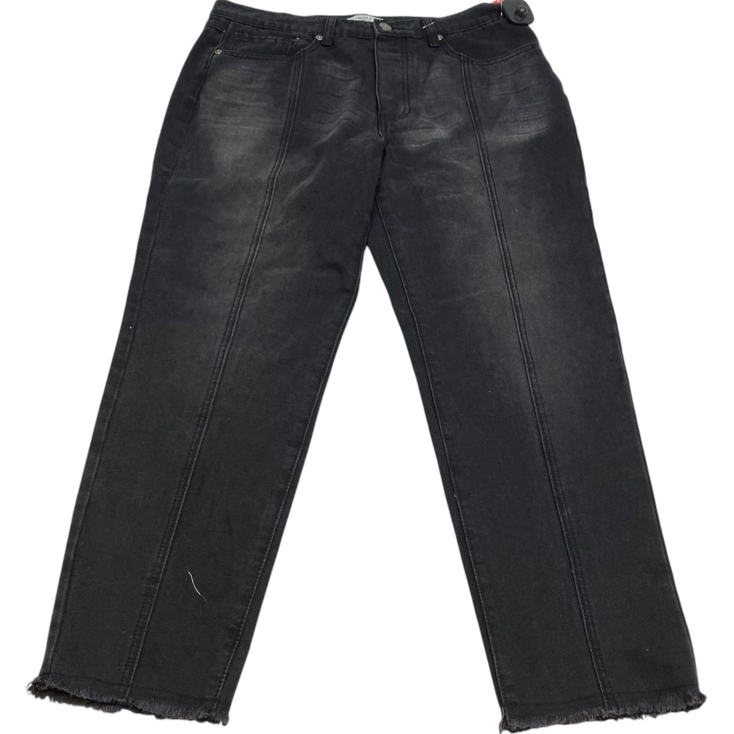 Jeans Straight By Forever 21 In Black Denim, Size: 8