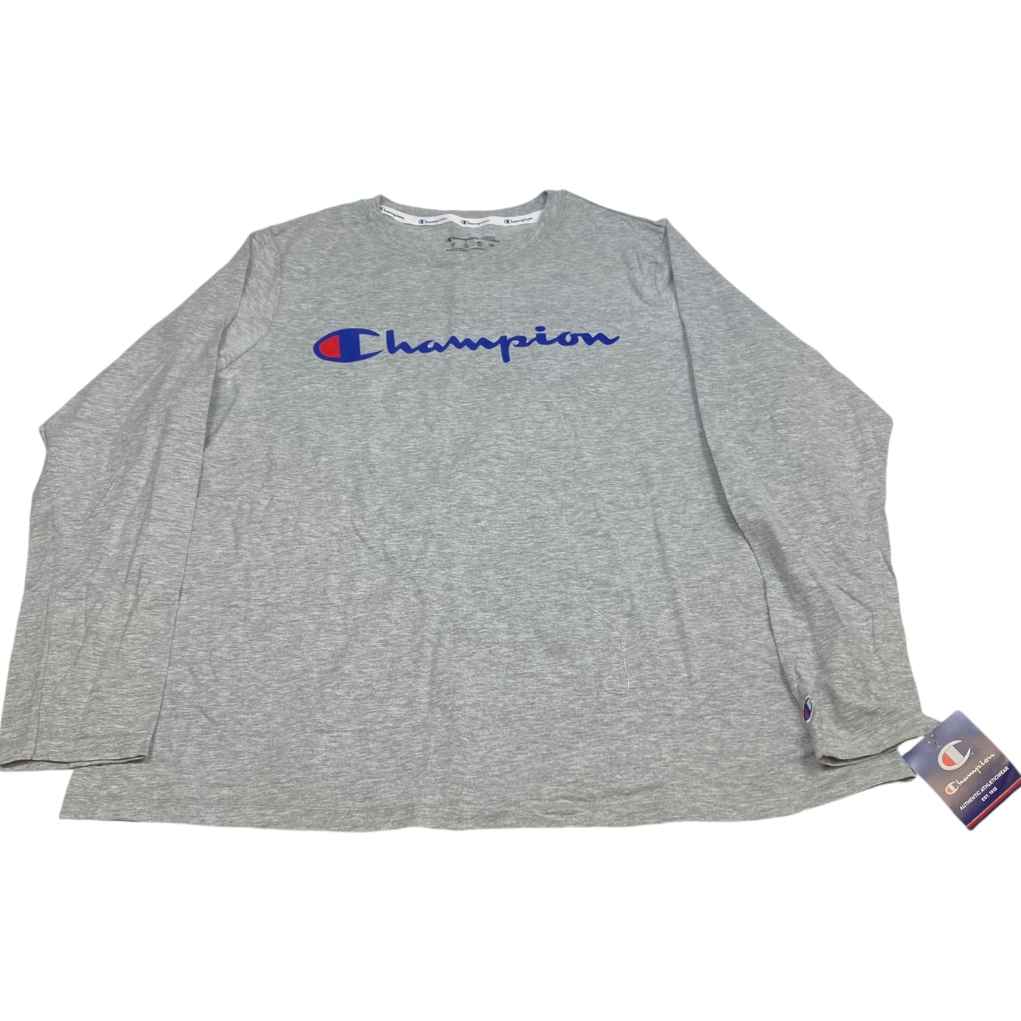 Athletic Top Long Sleeve Crewneck By Champion In Grey, Size: 2x