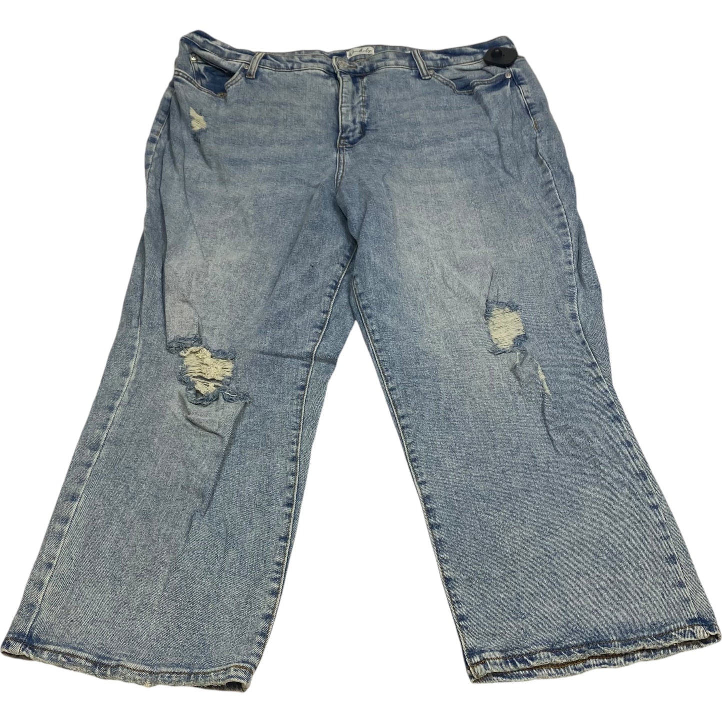 Jeans Straight By Wonderly In Blue Denim, Size: 20w