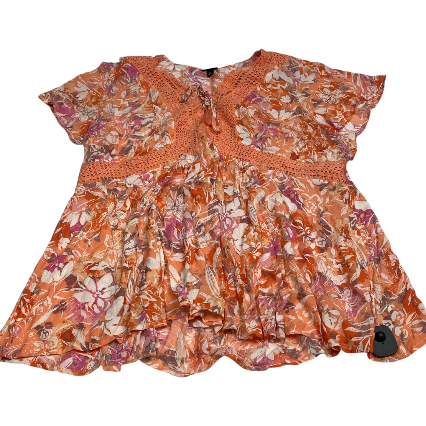 Top Short Sleeve By Torrid In Orange, Size: 3x