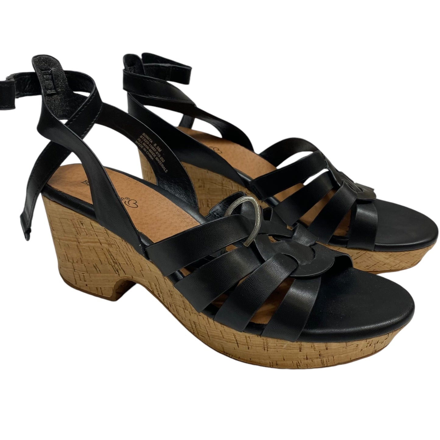 Sandals Heels Wedge By Bare Traps In Black, Size: 8.5