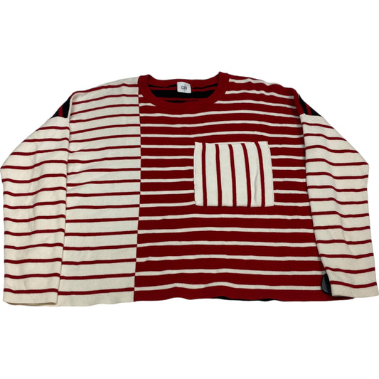 Sweater By Cabi In Red & White, Size: M