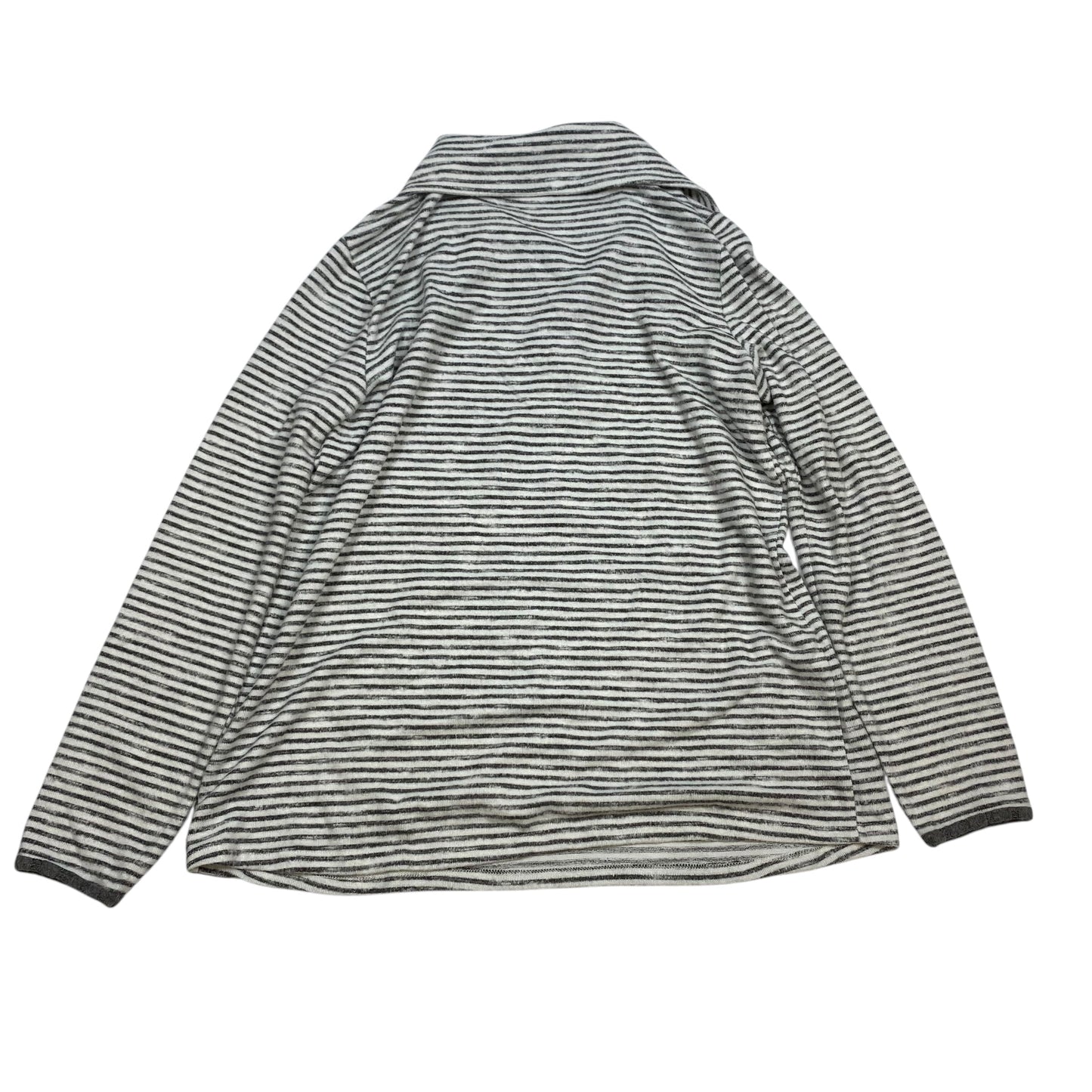 Top Long Sleeve By Cato In Grey & White, Size: M