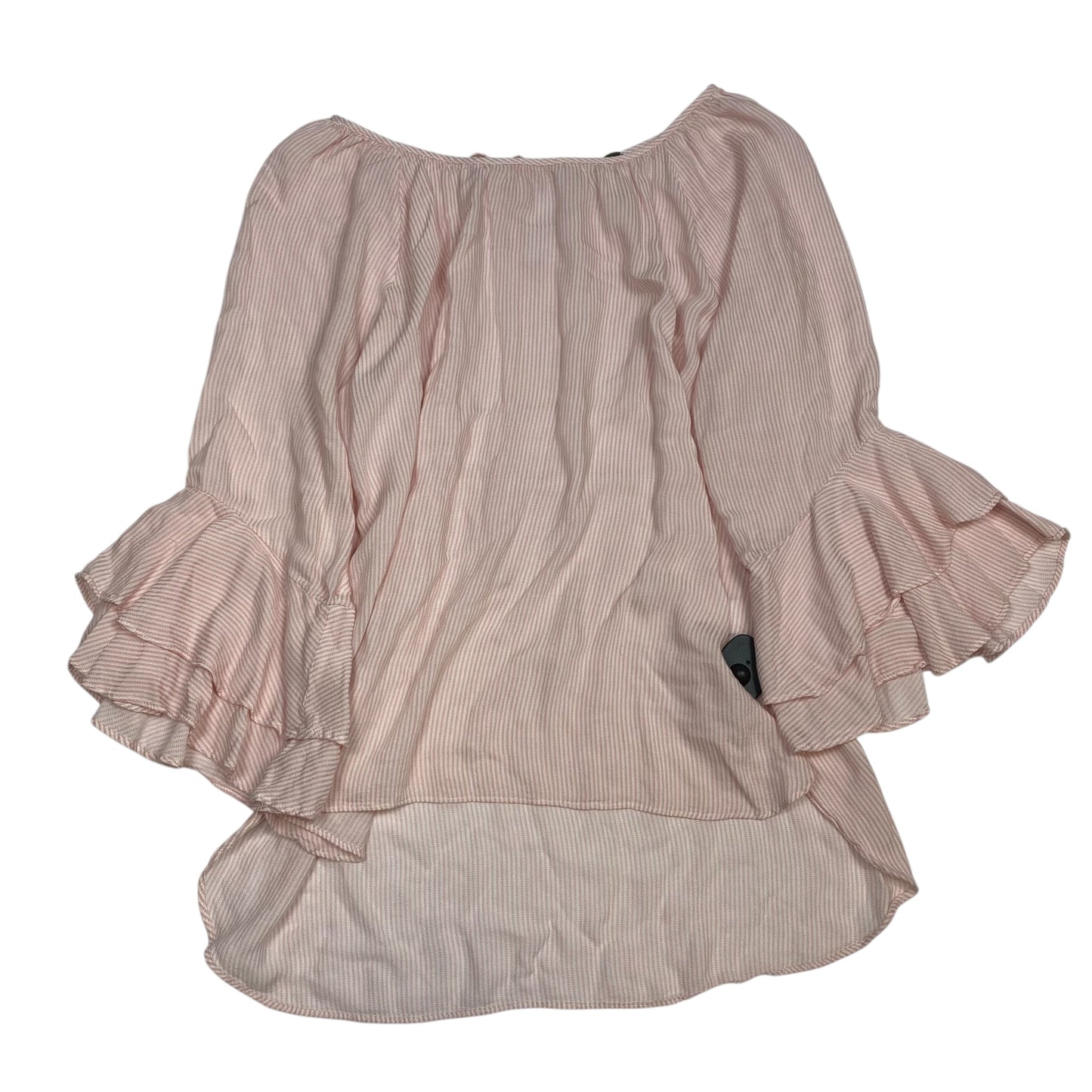 Top Long Sleeve By Cupio In Pink & White, Size: Xl