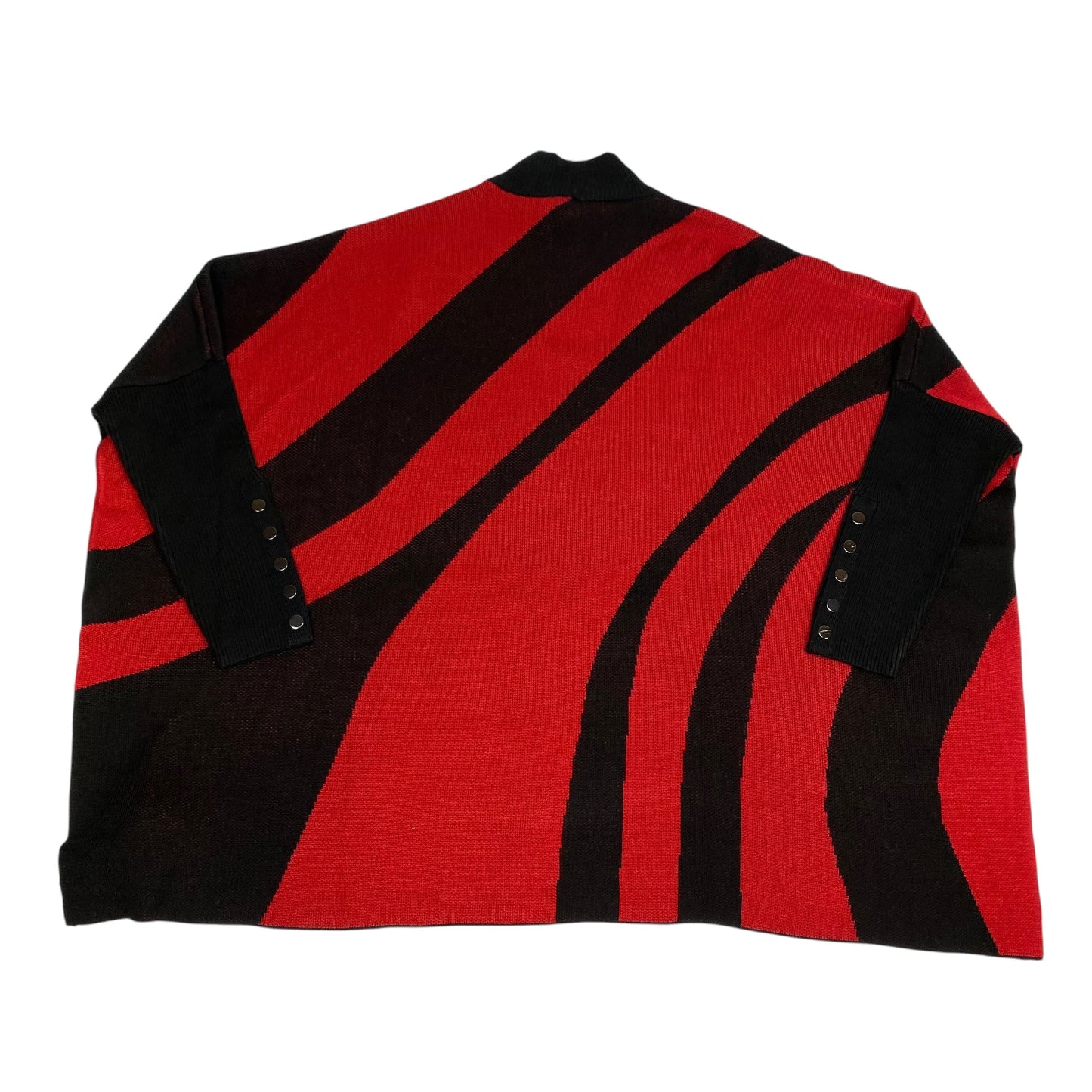 Sweater By Chicos In Black & Red, Size: S