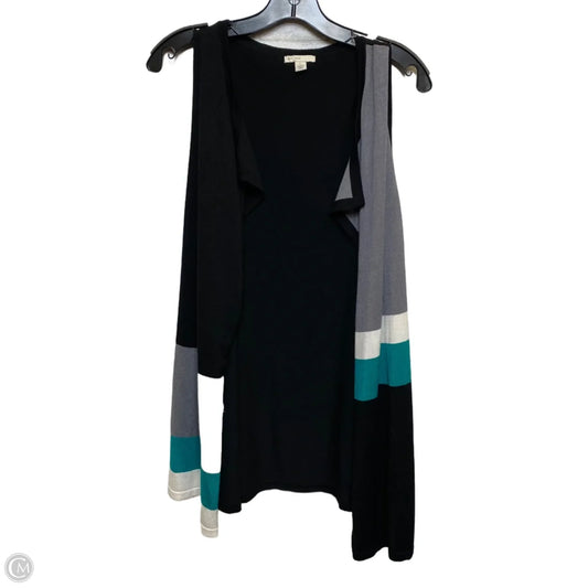 Vest Sweater By Cato In Black & Grey, Size: L