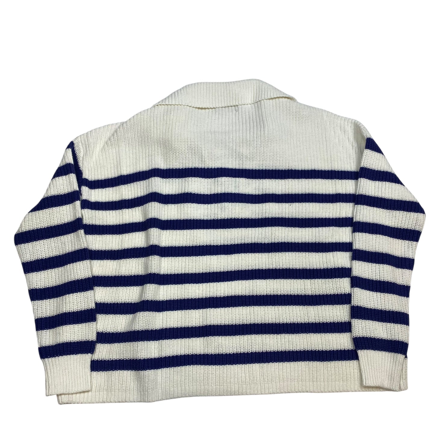 Sweater By Loft In Blue & Cream, Size: M