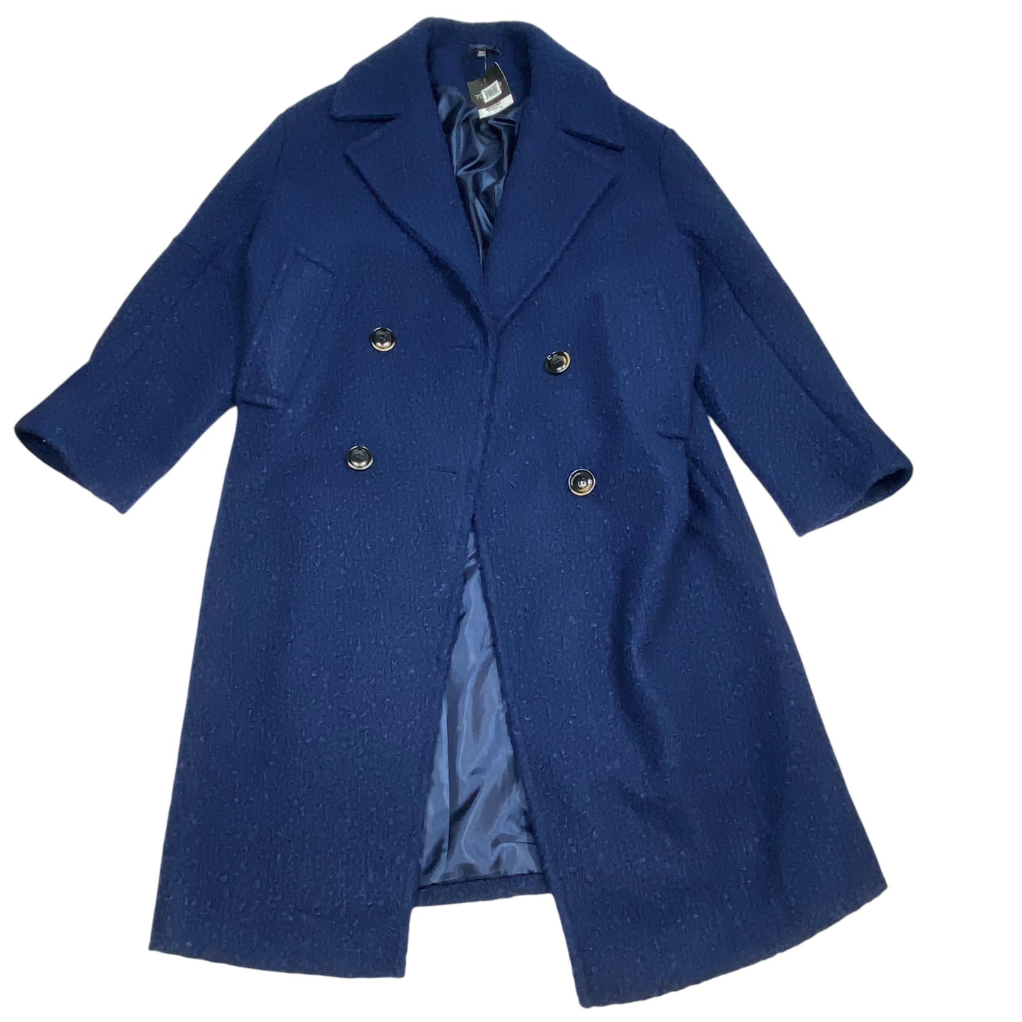 Coat Faux Fur & Sherpa By Top Shop In Blue, Size: M