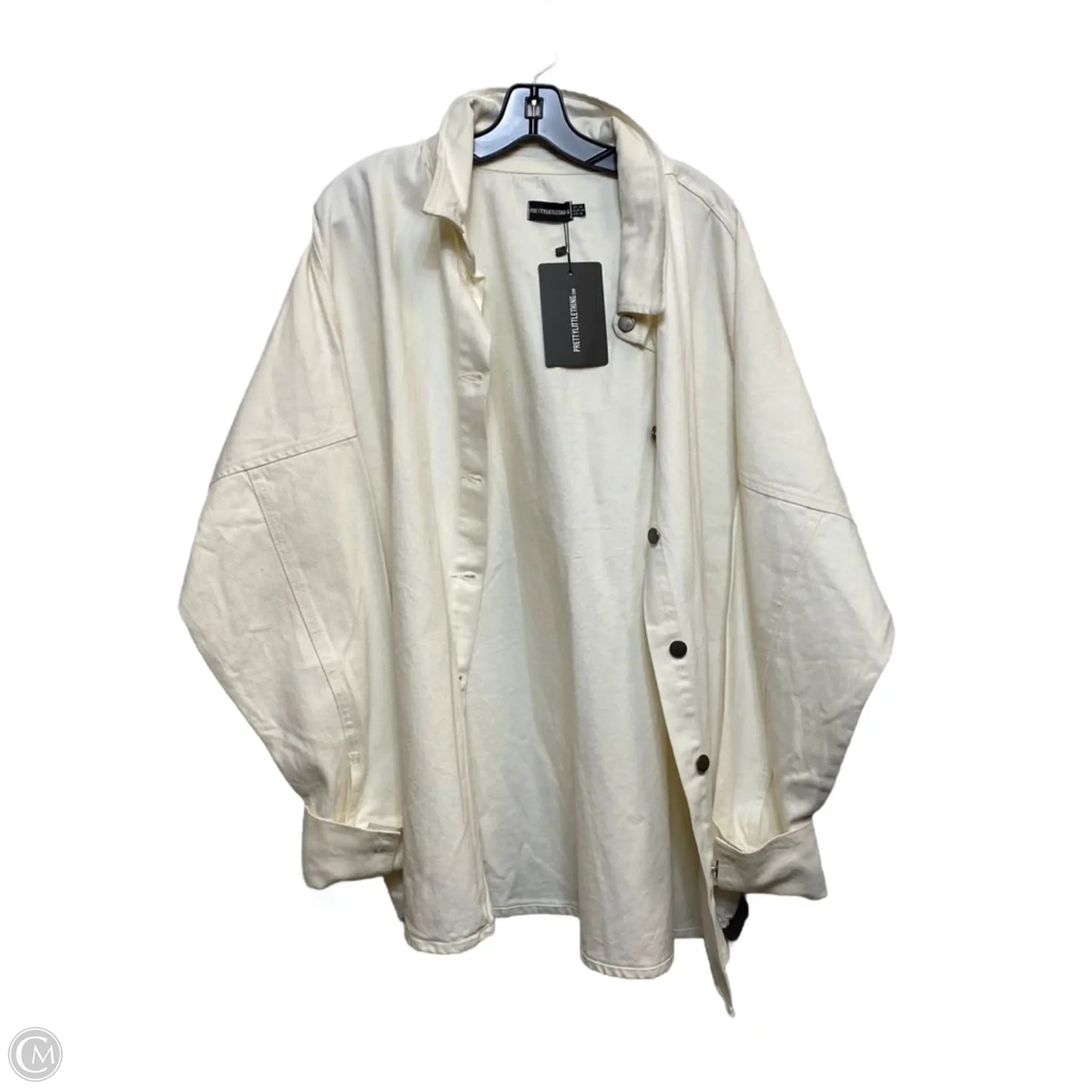 Jacket Shirt By Pretty Little Thing In Cream, Size: Xl