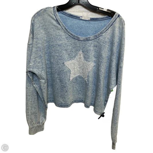Top Long Sleeve By Venus In Blue, Size: M