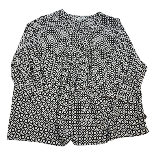 Top 3/4 Sleeve By Croft And Barrow In Black & White, Size: 1x