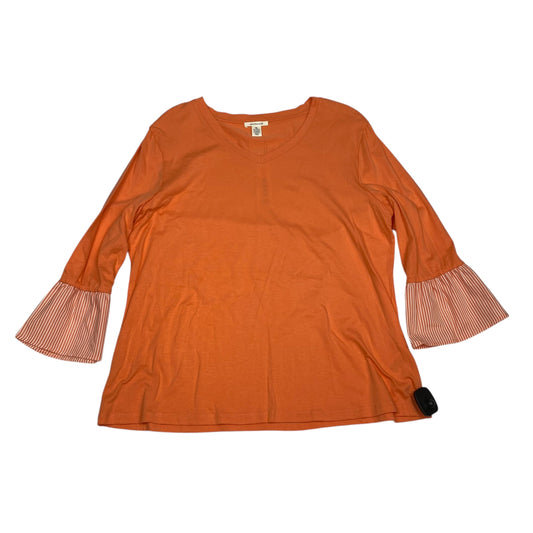 Top Long Sleeve By West Bound In Orange, Size: Xl