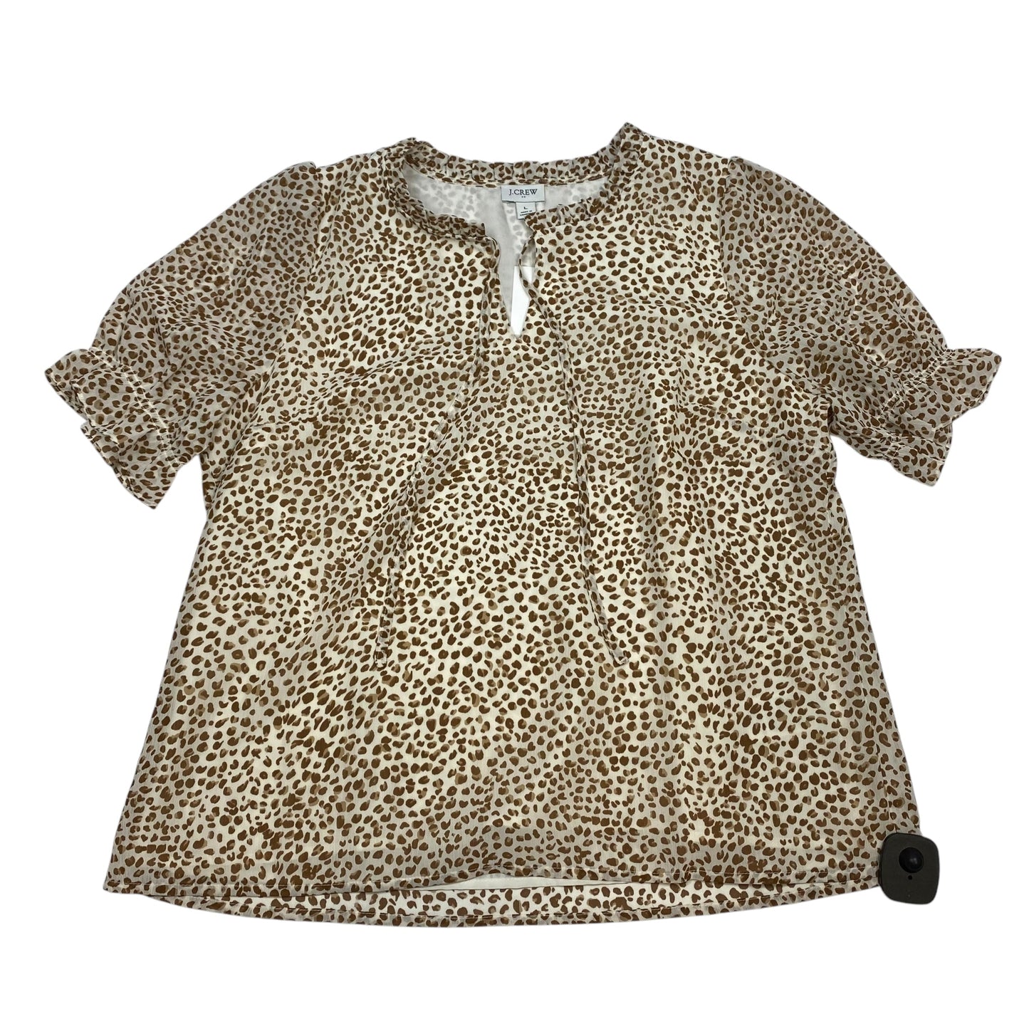 Top Short Sleeve By J. Crew In Brown & White, Size: L