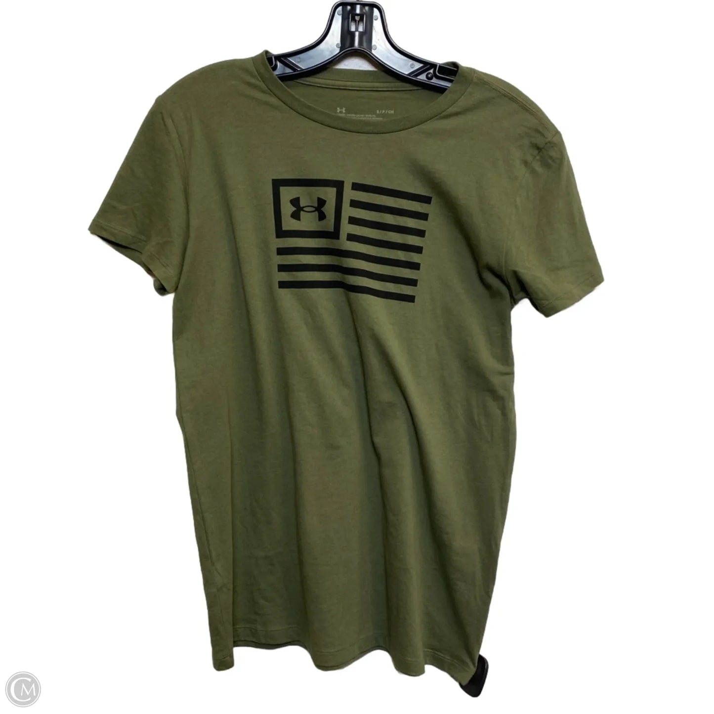Athletic Top Short Sleeve By Under Armour In Green, Size: S
