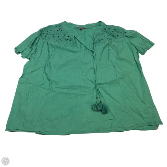 Top Short Sleeve By Knox Rose In Green, Size: 2x