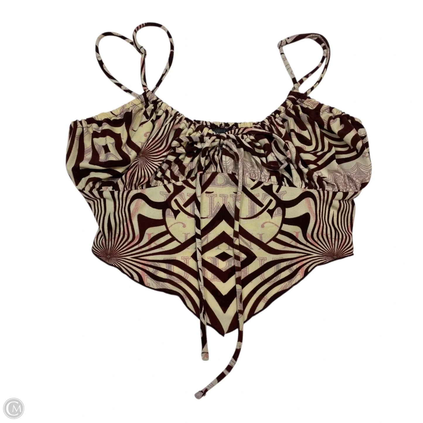 Top Sleeveless By Urban Outfitters In Brown & Cream, Size: M