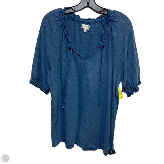 Top Short Sleeve By Wonderly In Blue, Size: S