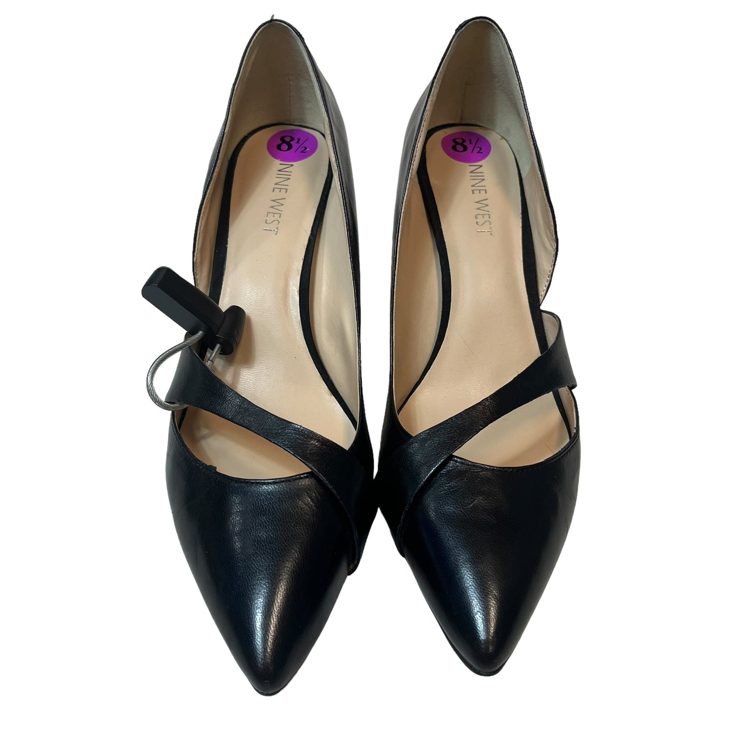 Black Shoes Heels Kitten Nine West, Size 8.5