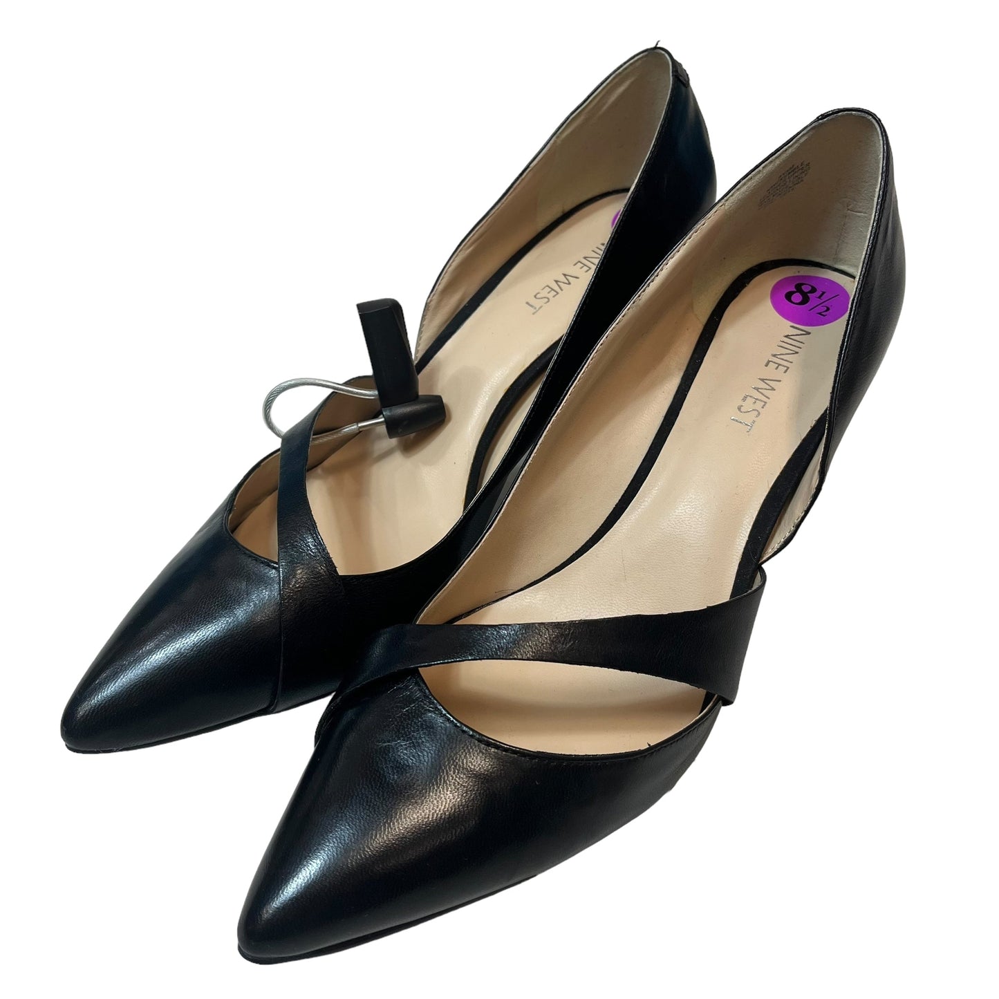 Black Shoes Heels Kitten Nine West, Size 8.5
