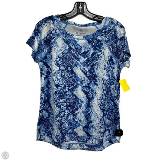 Athletic Top Short Sleeve By Talbots In Blue & White, Size: S