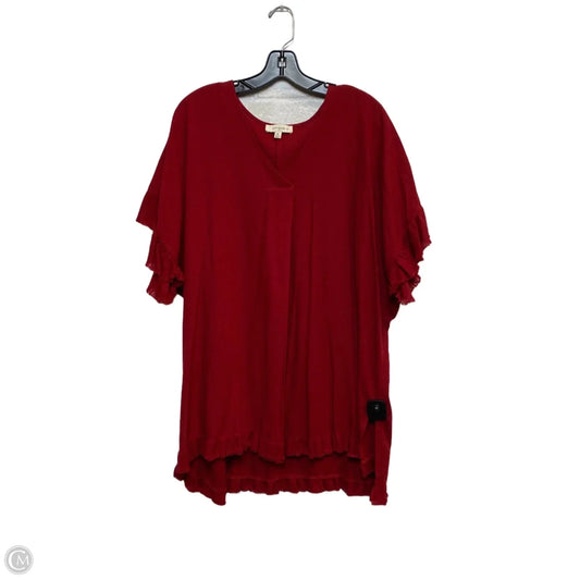 Top Short Sleeve By Umgee In Red, Size: 1x