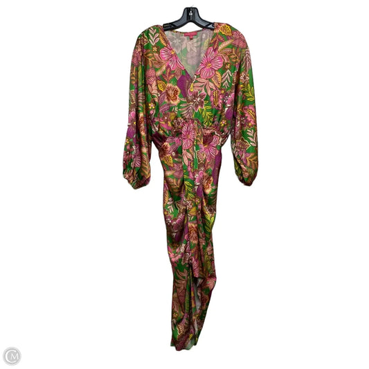 Dress Casual Midi By Flying Tomato In Green & Pink, Size: S