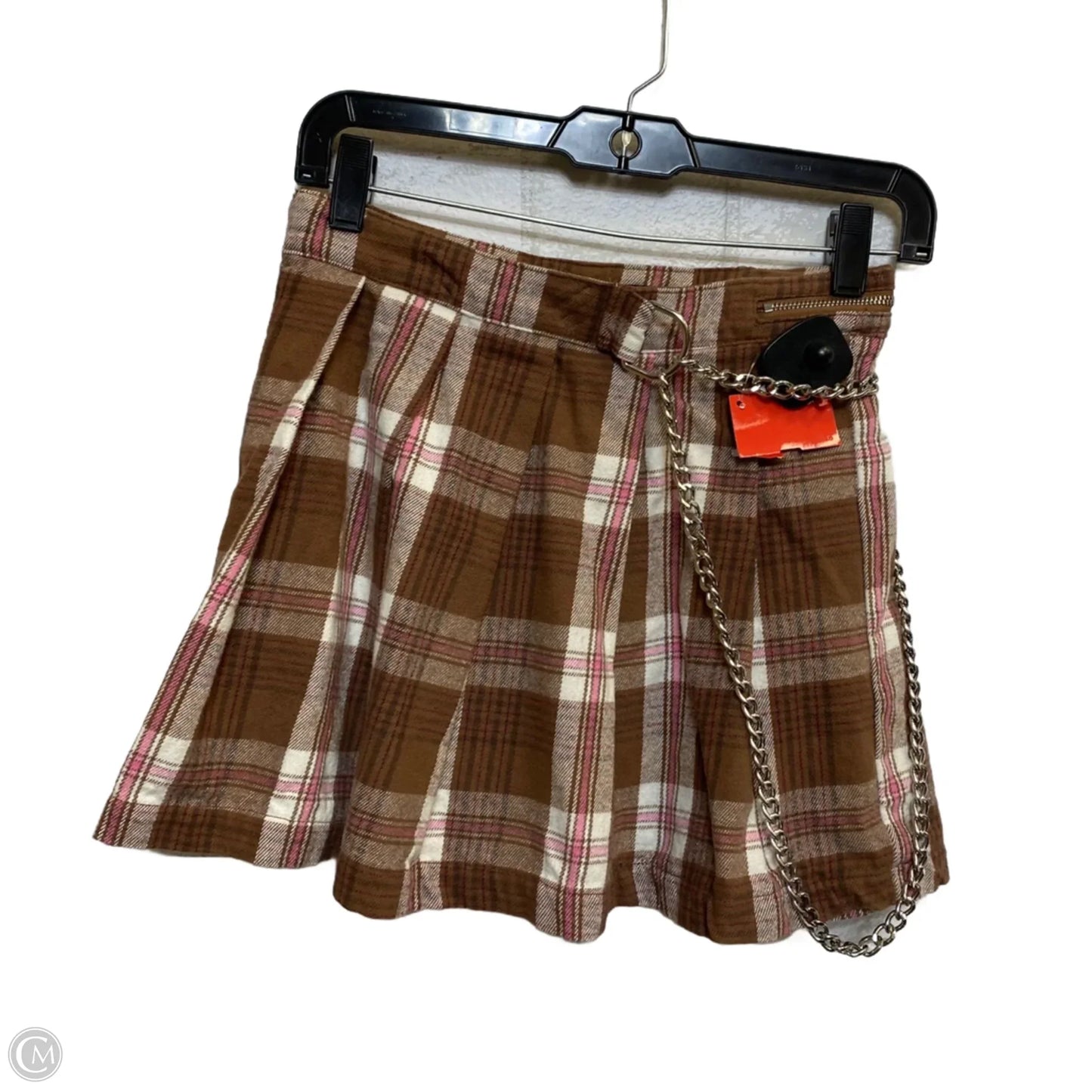 Skirt Mini & Short By Forever 21 In Brown & Cream, Size: S