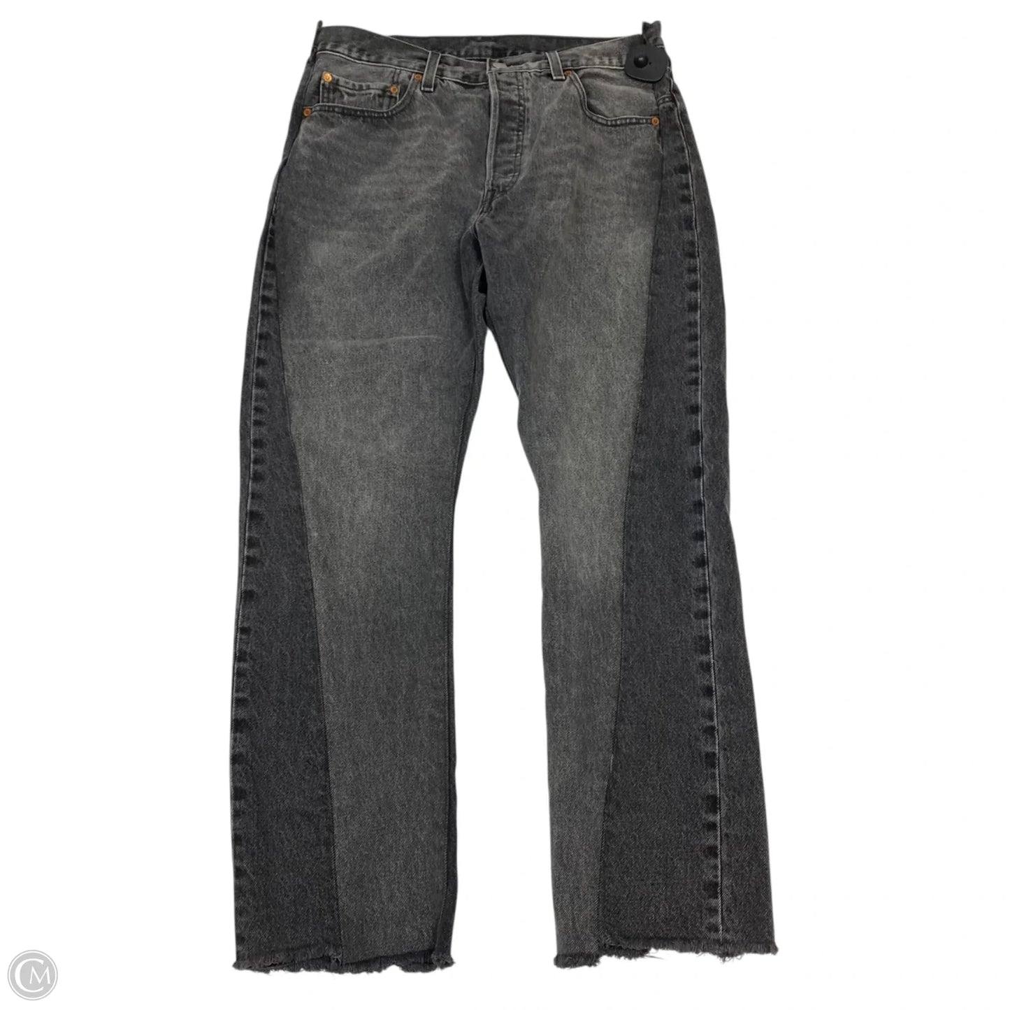 Jeans Straight By Levis In Grey Denim, Size: 14