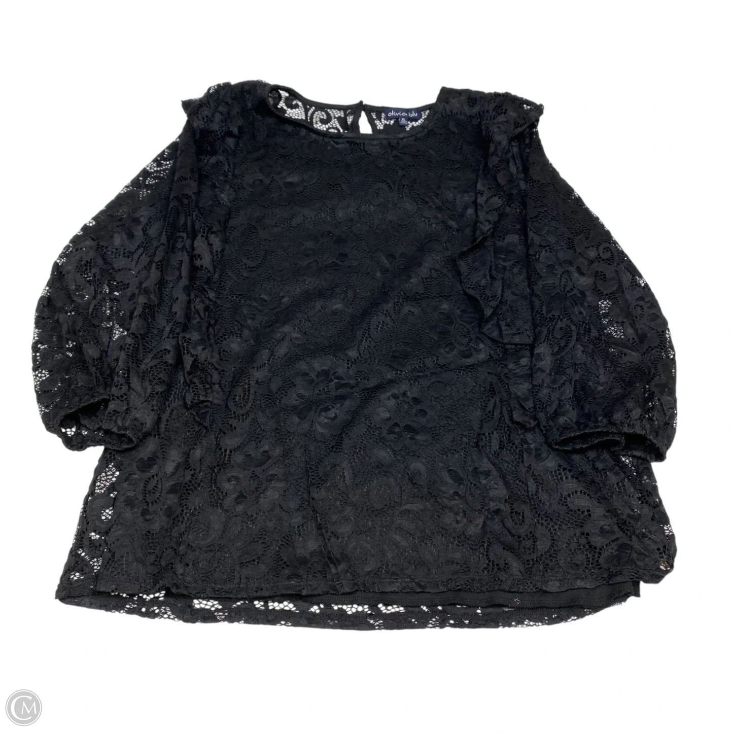 Top 3/4 Sleeve By Olivia Blu In Black, Size: Xl