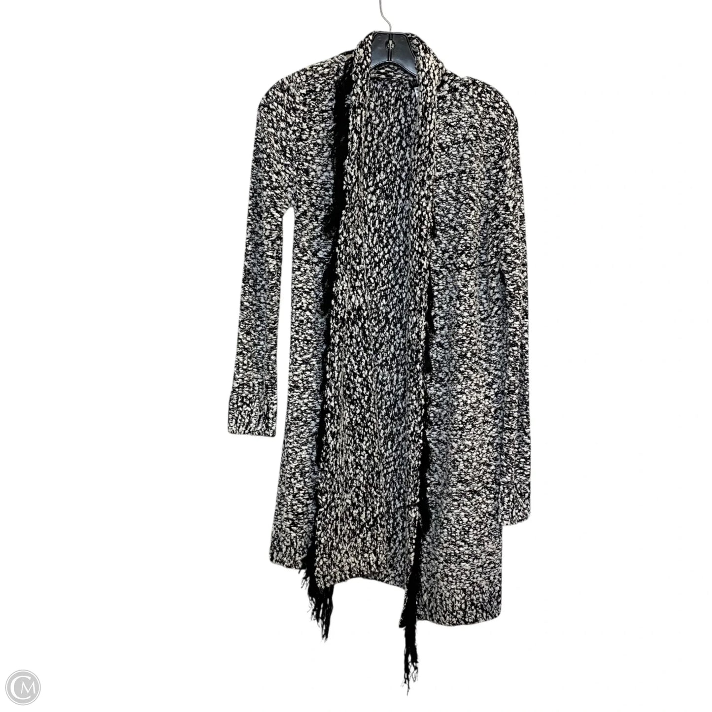 Sweater Cardigan By Venus In Black & White, Size: Xs