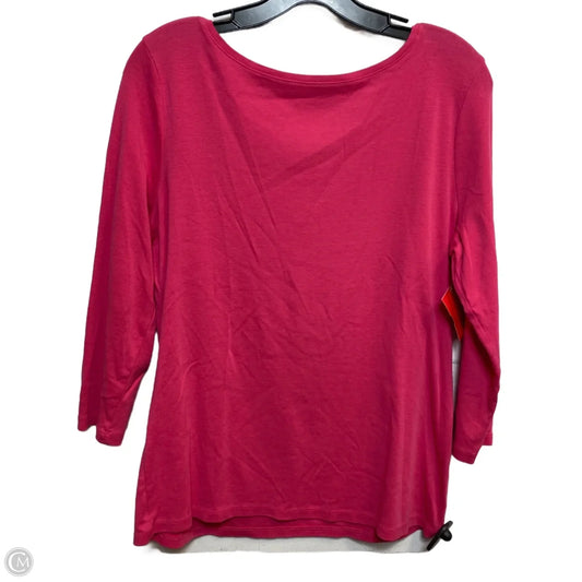 Top 3/4 Sleeve Basic By Talbots In Pink, Size: M