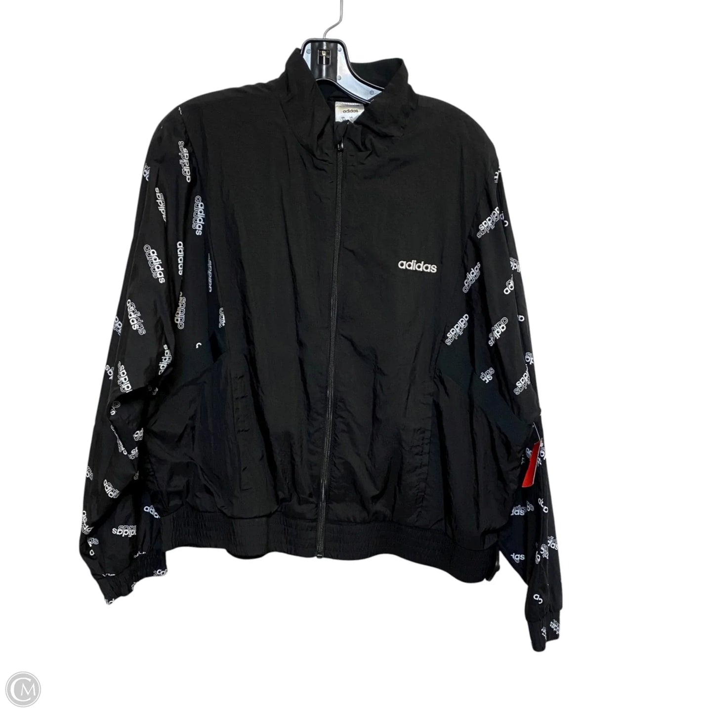 Athletic Jacket By Adidas In Black, Size: L