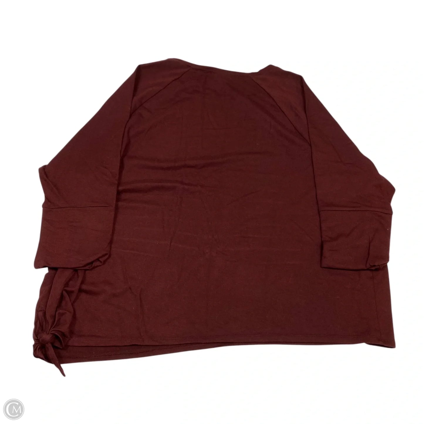 Top 3/4 Sleeve By Ana In Maroon, Size: Xxl