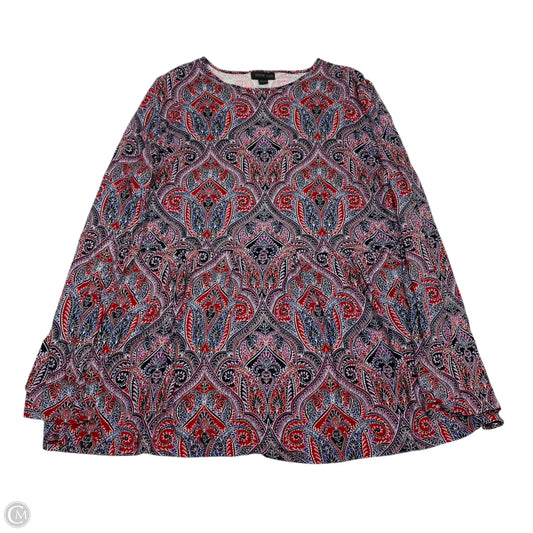 Top Long Sleeve By J. Jill In Blue & Red, Size: L