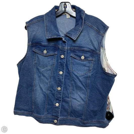 Vest Other By Cato In Blue Denim, Size: 1x