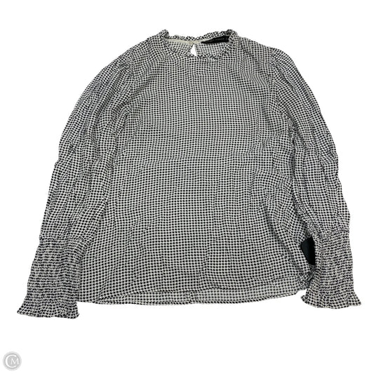 Top Long Sleeve By Zara Women In Black & White, Size: S