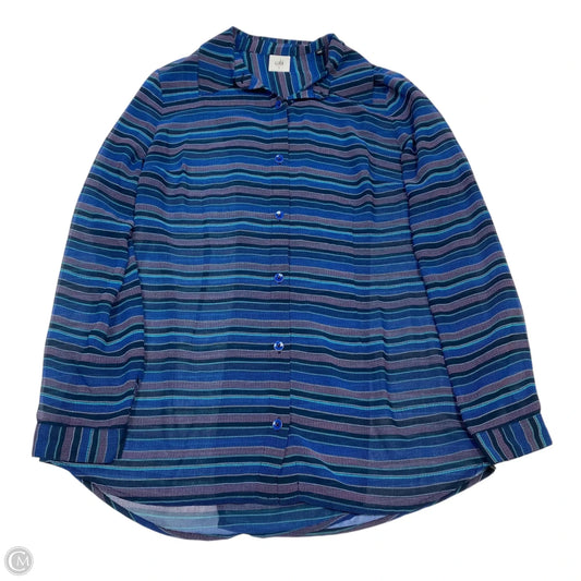 Top Long Sleeve By Cabi In Blue & Pink, Size: S