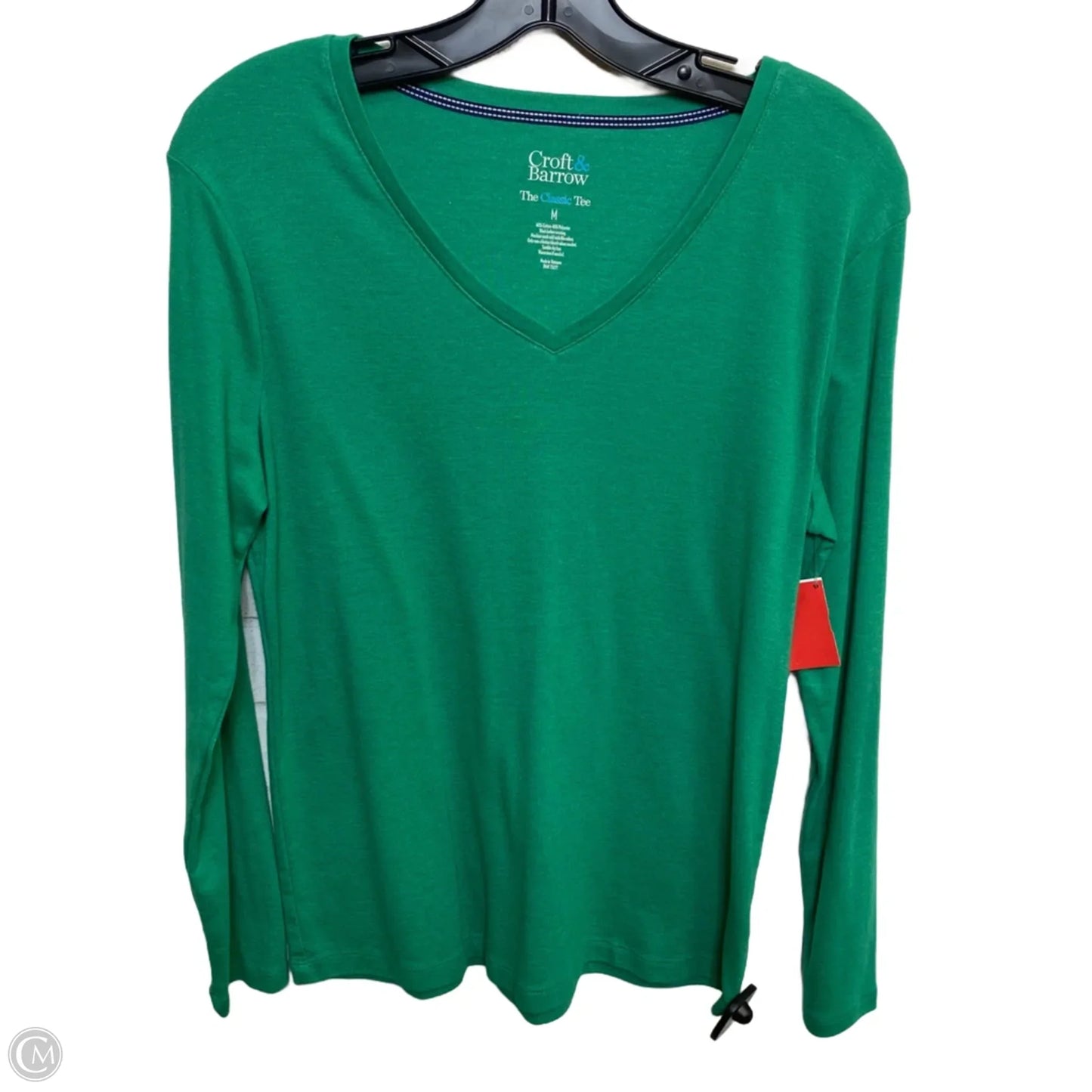 Top Long Sleeve Basic By Croft And Barrow In Green, Size: M